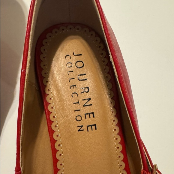 Journee Collection Red Mary Jane Heels - Picture 6 of 7